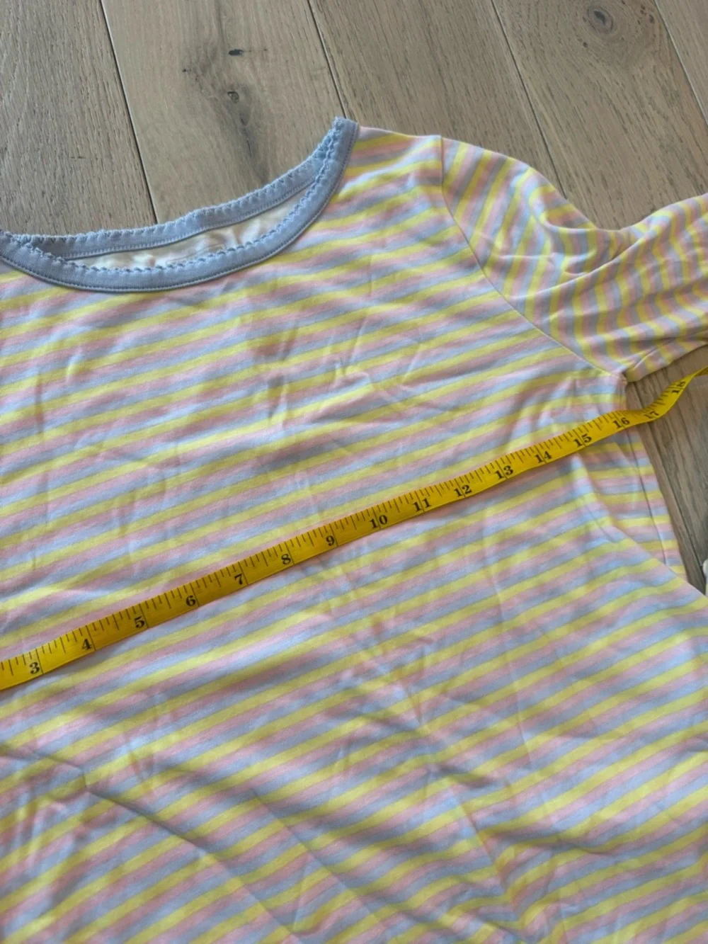 Women’s Yellow & White Striped 3-Piece Pajama Set - Long Sleeve, Pants & Shorts - Picture 3 of 9